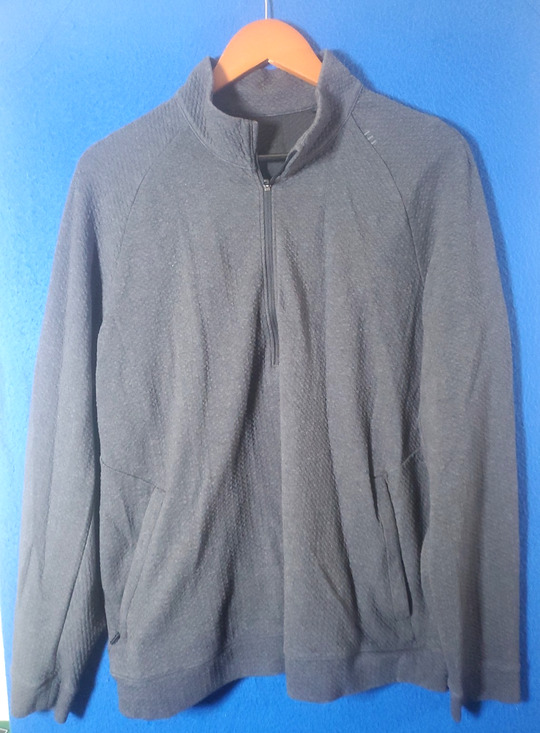 Lululemon Other - Lululemon Men L Full Zip Sweater Jacket Mock Neck Knit Gray Pockets Activewear